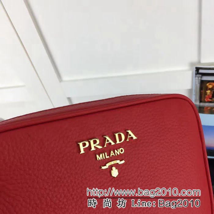 普拉達PRADA原單 P家新款專櫃品質 1BH082-2B 原廠荔枝紋牛皮單肩斜跨包 PHY1645